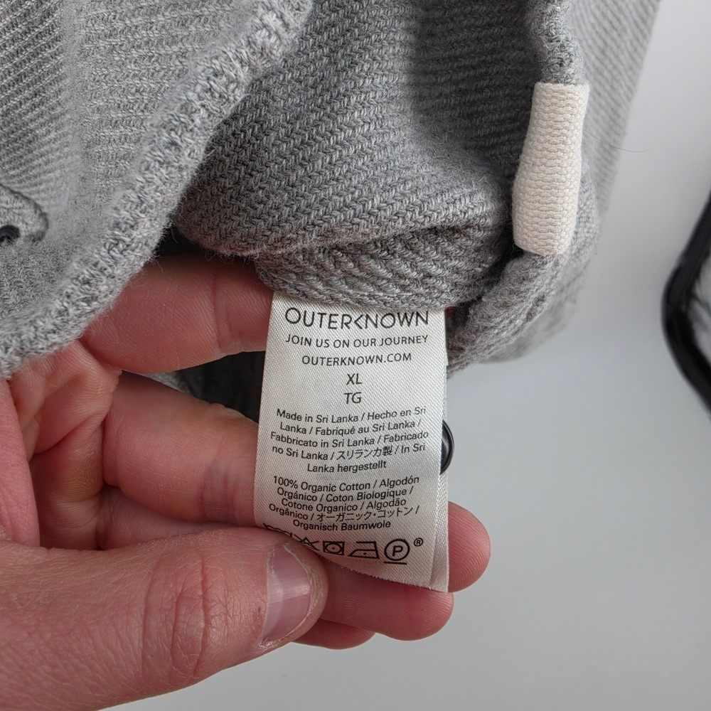 Outerknown Blanket Shirt Mens XL Gray Organic Cotton Heavy Twill Button Down - Picture 4 of 11